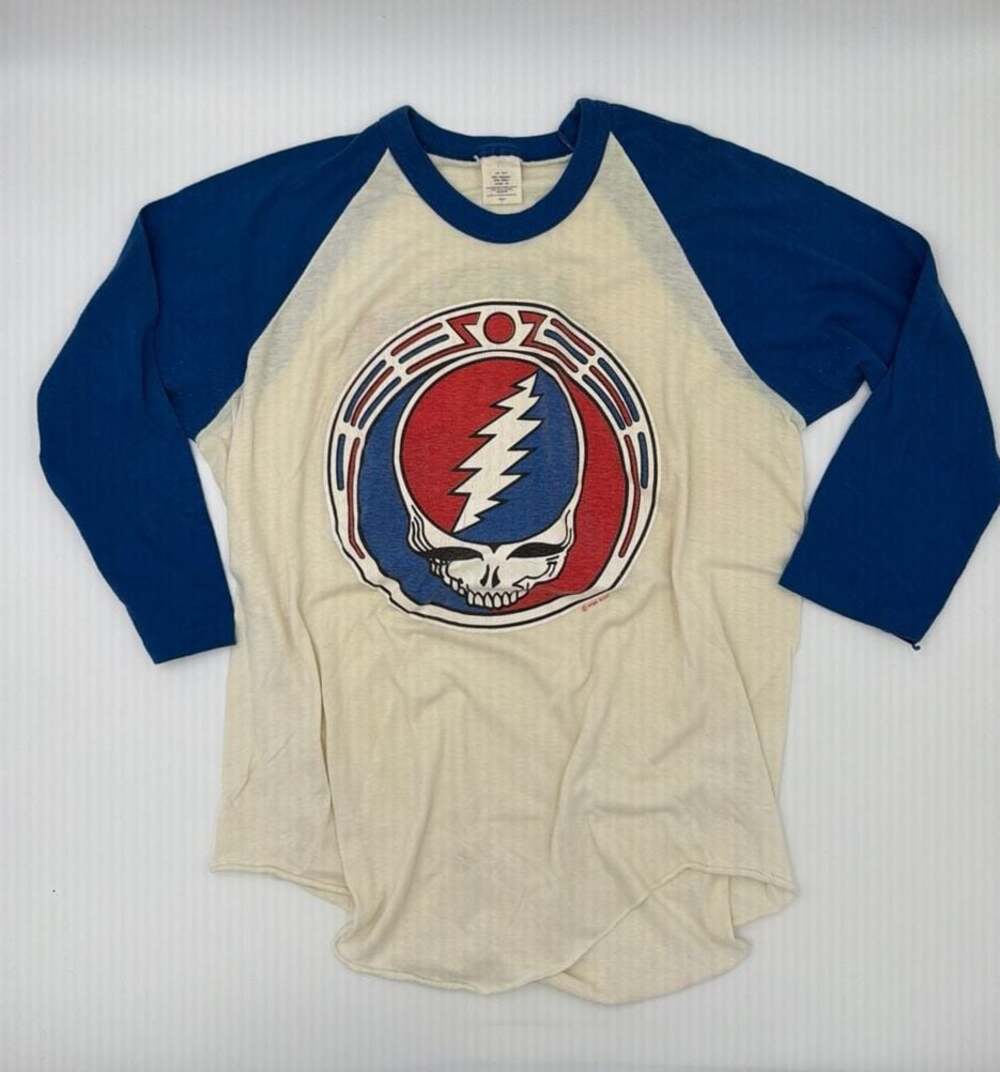 Vintage 1985 Grateful Dead Spring Tour Raglan Baseball Shirt L Stealie 80s